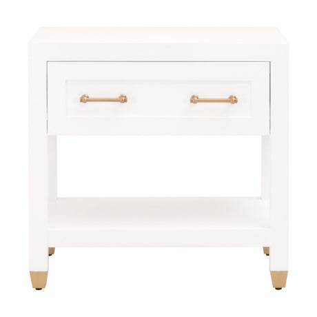 Stella 1-Drawer Nightstand in Matte White from Essentials For Living - Luna Furniture