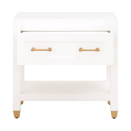 Stella 1-Drawer Nightstand in Matte White from Essentials For Living - Luna Furniture