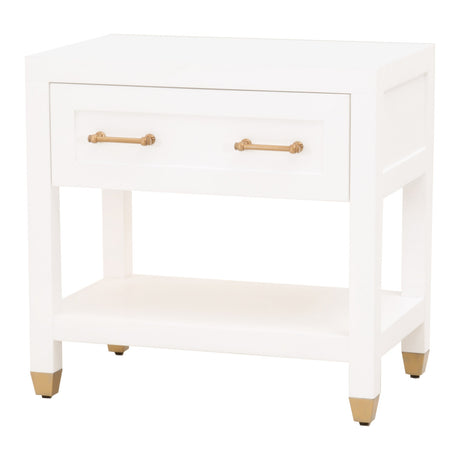 Stella 1-Drawer Nightstand in Matte White from Essentials For Living - Luna Furniture