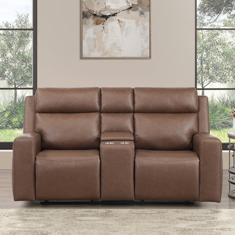 Barron Brown Manual Reclining Loveseat from Steve Silver - Luna Furniture