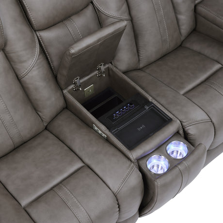 Daniel 3-Piece Triple Power Leather Reclining Home Theater Set from Steve Silver - Luna Furniture
