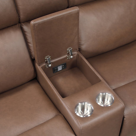 Barron 3-Piece Manual Reclining Brown Vegan Leather Set from Steve Silver - Luna Furniture