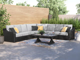 Beachcroft Black/Light Gray 5-Piece Outdoor Sectional from Ashley - Luna Furniture