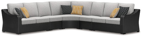 Beachcroft Black/Light Gray 5-Piece Outdoor Sectional from Ashley - Luna Furniture