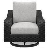 Beachcroft Outdoor Sofa with 2 Lounge Chairs in Black/Light Gray from Ashley - Luna Furniture