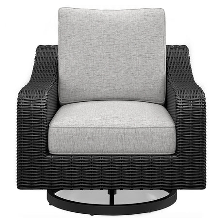 Beachcroft Outdoor Sofa with 2 Lounge Chairs in Black/Light Gray from Ashley - Luna Furniture