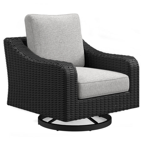Beachcroft Outdoor Sofa with 2 Lounge Chairs in Black/Light Gray from Ashley - Luna Furniture