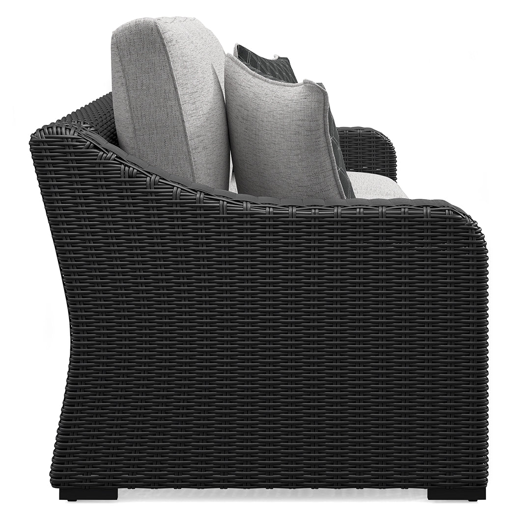Beachcroft Black/Light Gray Outdoor Sofa with 2 Lounge Chairs from Ashley - Luna Furniture