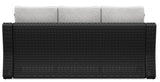 Beachcroft Black/Light Gray Outdoor Sofa with 2 Lounge Chairs from Ashley - Luna Furniture