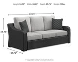 Beachcroft Black/Light Gray Outdoor Sofa with 2 Lounge Chairs from Ashley - Luna Furniture