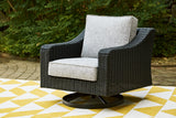 Beachcroft Black/Light Gray Outdoor Sofa with 2 Lounge Chairs from Ashley - Luna Furniture