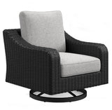 Beachcroft Black/Light Gray Outdoor Sofa with 2 Lounge Chairs from Ashley - Luna Furniture