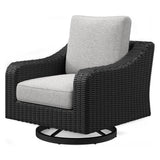 Beachcroft Black/Light Gray Outdoor Sofa with 2 Lounge Chairs from Ashley - Luna Furniture