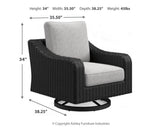 Beachcroft Black/Light Gray Outdoor Sofa with 2 Lounge Chairs from Ashley - Luna Furniture