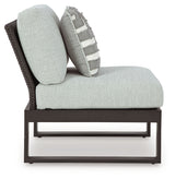 Beachloft 5-Piece Outdoor Sectional with Ottoman in Black/Gray from Ashley - Luna Furniture