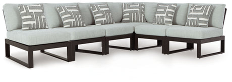Beachloft Black 6-Piece Outdoor Sectional from Ashley - Luna Furniture