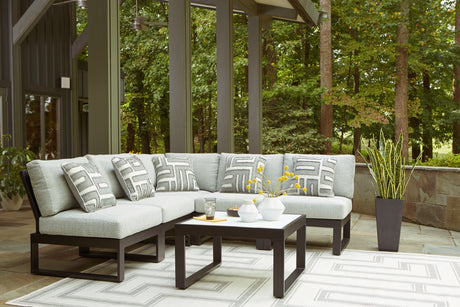 Beachloft Black 6-Piece Outdoor Sectional from Ashley - Luna Furniture