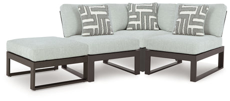 Beachloft Black/Gray 4-Piece Outdoor Sectional from Ashley - Luna Furniture