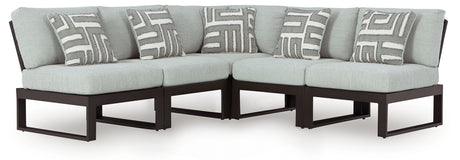 Beachloft Black/Gray 5-Piece Outdoor Sectional from Ashley - Luna Furniture