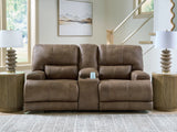Beckley Place Earth Power Reclining Loveseat with Console from Ashley - Luna Furniture