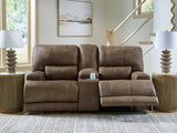 Beckley Place Earth Power Reclining Loveseat with Console from Ashley - Luna Furniture