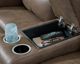Beckley Place Earth Power Reclining Loveseat with Console from Ashley - Luna Furniture