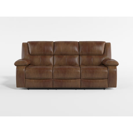 Ellicott Brown Leather Double Reclining Sofa from Homelegance - Luna Furniture