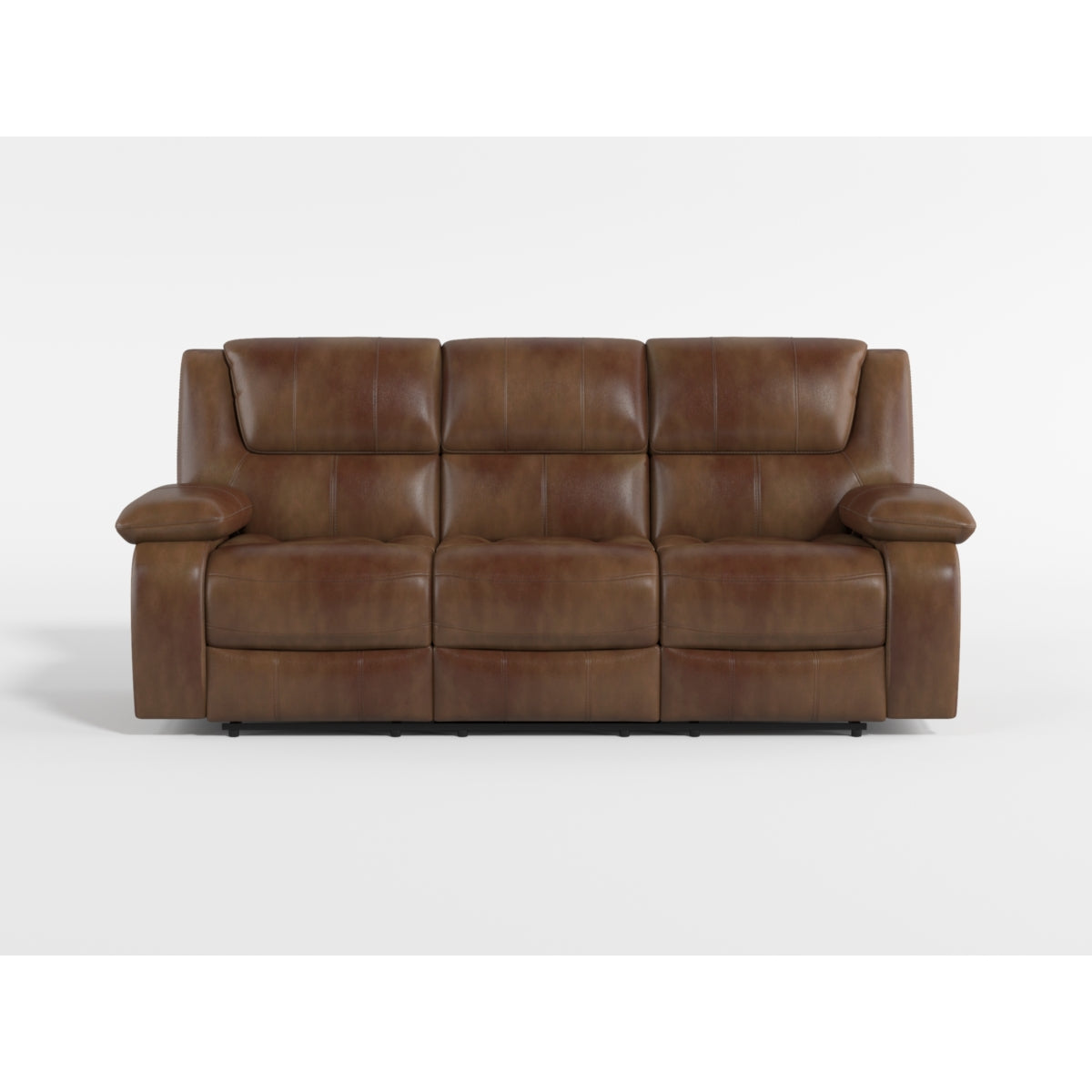 Ellicott Brown Leather Double Reclining Loveseat