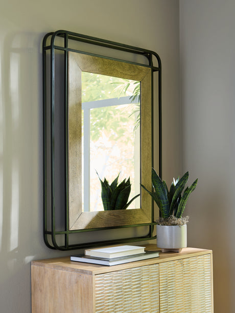 Beelman Black/Brown Accent Mirror from Ashley - Luna Furniture
