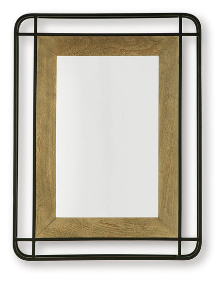 Beelman Black/Brown Accent Mirror from Ashley - Luna Furniture