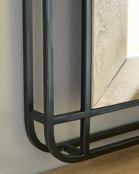Beelman Black/Brown Accent Mirror from Ashley - Luna Furniture