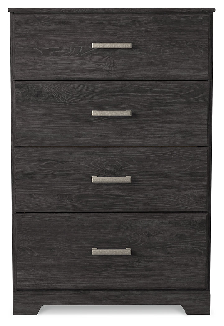 Belachime Charcoal King Panel Bed, Dresser, Chest and 2 Nightstands from Ashley - Luna Furniture