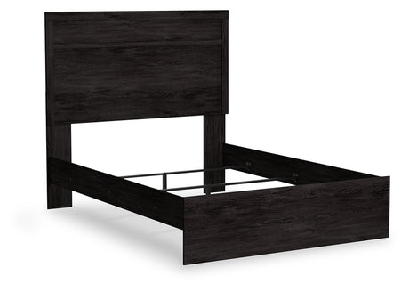 Belachime Full Panel Bed with Mirrored Dresser and 2 Nightstands in Charcoal from Ashley - Luna Furniture