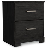 Belachime Queen Panel Bed with 2 Nightstands in Charcoal from Ashley - Luna Furniture