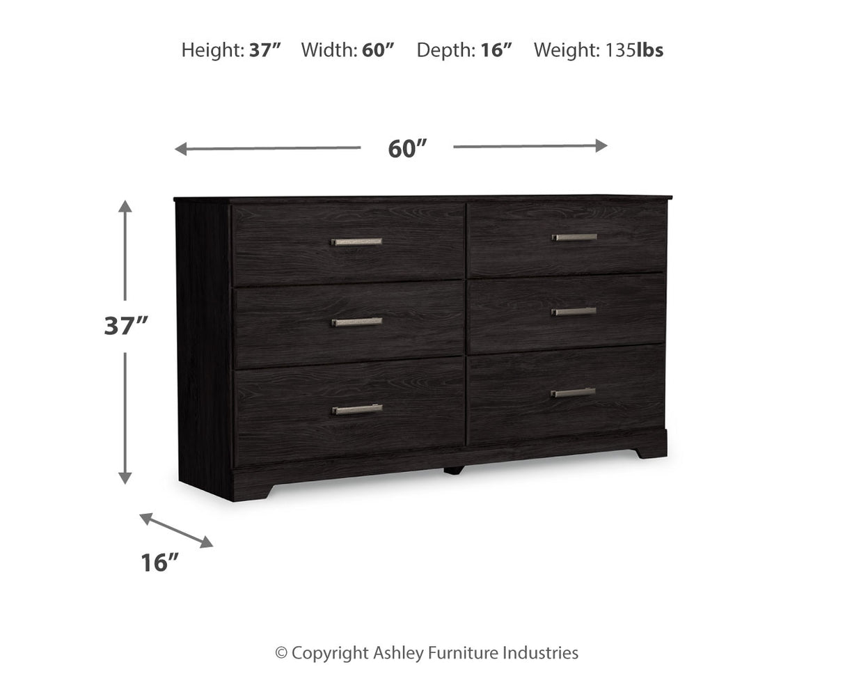 Belachime Twin Panel Bed with Dresser in Charcoal from Ashley - Luna Furniture