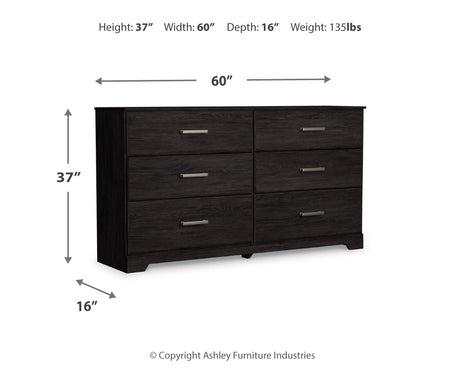 Belachime Twin Panel Bed with Dresser in Charcoal from Ashley - Luna Furniture