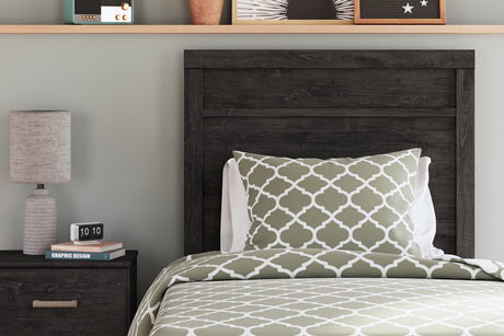 Belachime Twin Panel Bed with Dresser in Charcoal from Ashley - Luna Furniture