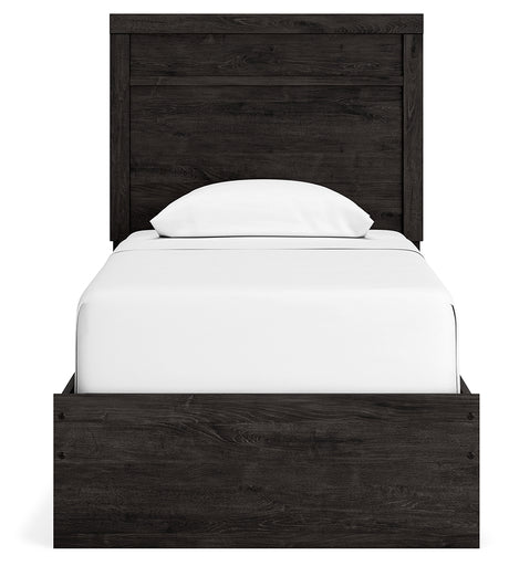 Belachime Twin Panel Bed with Dresser in Charcoal from Ashley - Luna Furniture