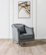 Belinda Gray Velvet Chair from Nova Furniture - Luna Furniture