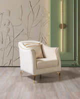 Belinda Ivory Velvet Chair from Nova Furniture - Luna Furniture
