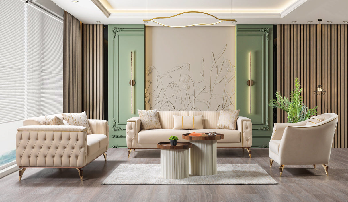 Belinda Ivory Velvet Chair from Nova Furniture - Luna Furniture