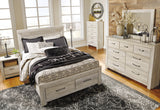 Bellaby Queen Panel Bed with 2 Nightstands in Whitewash from Ashley - Luna Furniture