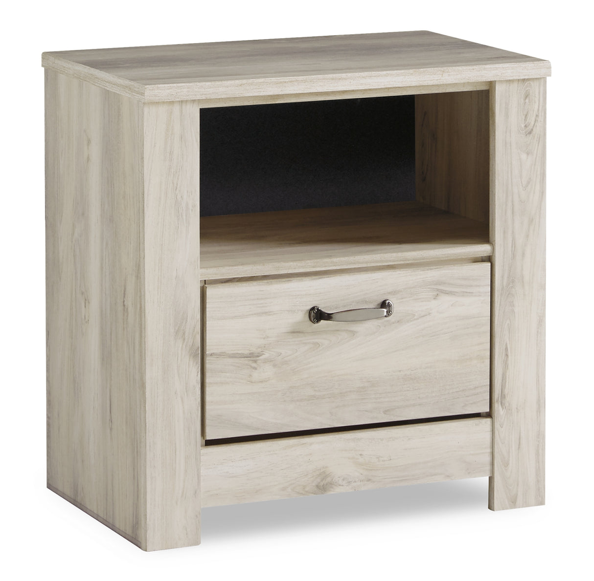Bellaby Whitewash Queen Panel Bed with Mirrored Dresser and 2 Nightstands from Ashley Furniture - Luna Furniture