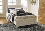 Bellaby Whitewash Queen Panel Bed with Mirrored Dresser and 2 Nightstands from Ashley Furniture - Luna Furniture