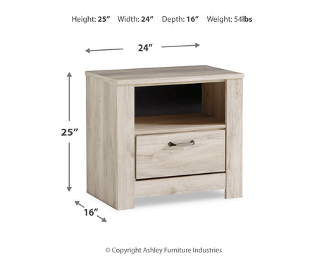 Bellaby Whitewash King Panel Storage Bed, Dresser, Mirror and 2 Nightstands from Ashley - Luna Furniture