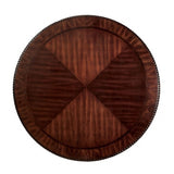 Bellagio Brown round dining table top, brown cherry wood grain, top view