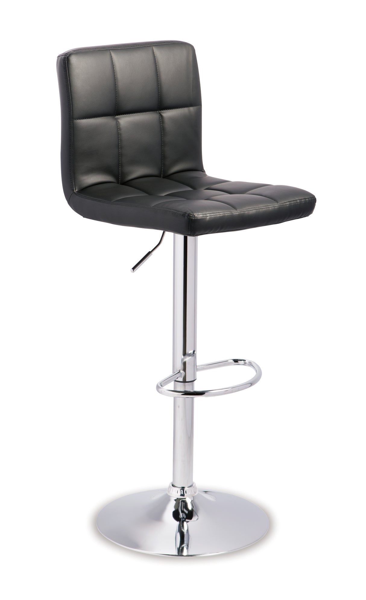 Bellatier 2-Piece Bar Stool in Black/Chrome Finish from Ashley - Luna Furniture
