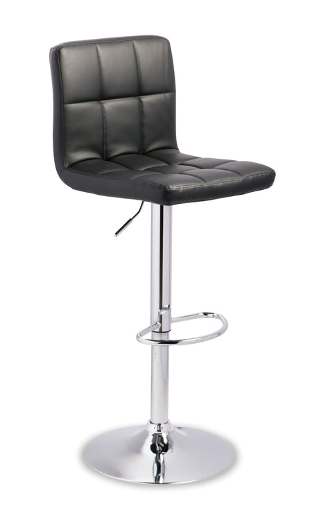 Bellatier 2-Piece Bar Stool in Black/Chrome Finish from Ashley - Luna Furniture