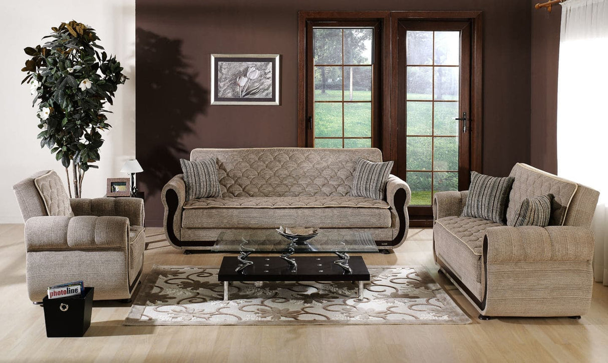 Argos Zilkade Light Brown Loveseat from Bellona - Luna Furniture