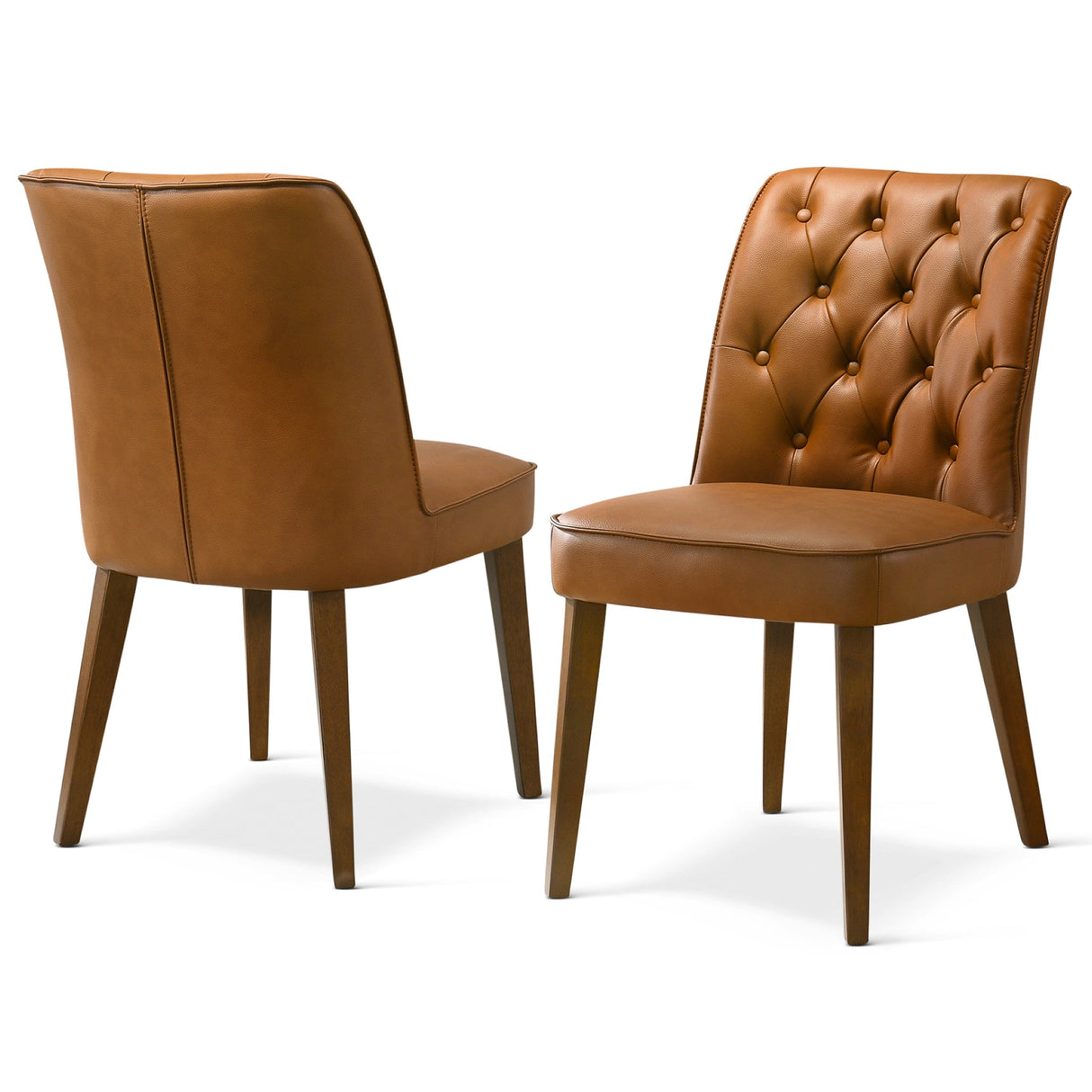 Belmont Cognac Vegan Leather Dining Chair from Ashcroft Furniture - Luna Furniture